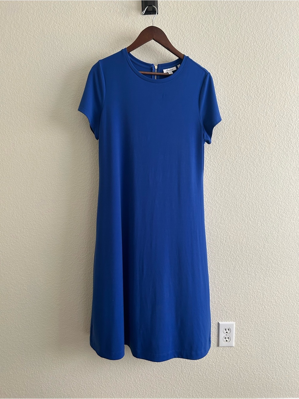 Chicos T-Shirt Crewneck Dress in Royal Blue